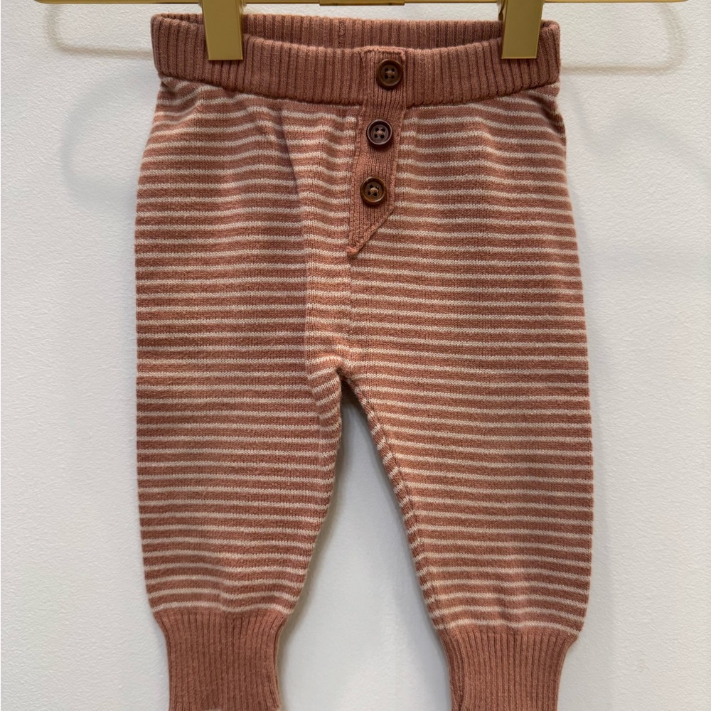 Cozy Striped Tan Kids Pants